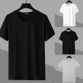 Casual Slim Fit T Shirt with Round Neck Men's Fashion Solid Color Tee Top