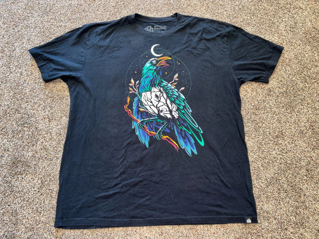 INTO THE AM Graphic T-Shirt Mens 2XL Raven Moon Night Sky Mens Streetwear Tee