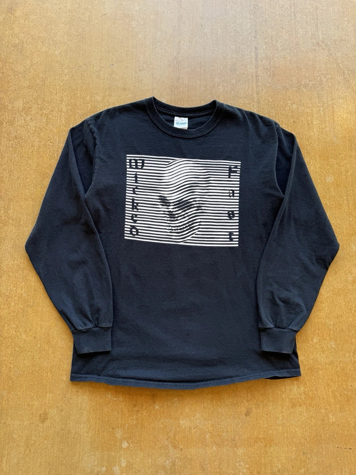 Wicked Fast Skull Optical Illusion Y2K Black Long Sleeve Grunge (Medium) Skater
