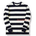 Prisoner Biker Striped Long Sleeve T-shirt Men Heavy Cotton Motorcycle Retro Top