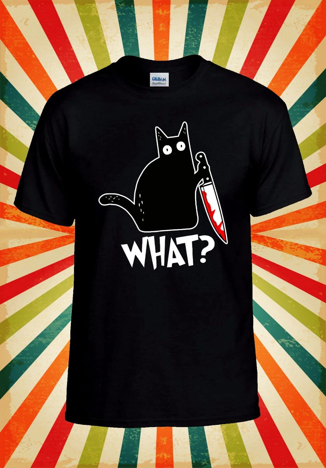 What Killer Black Cat Knife Funny Men Women Unisex Baseball T Shirt Top 2887