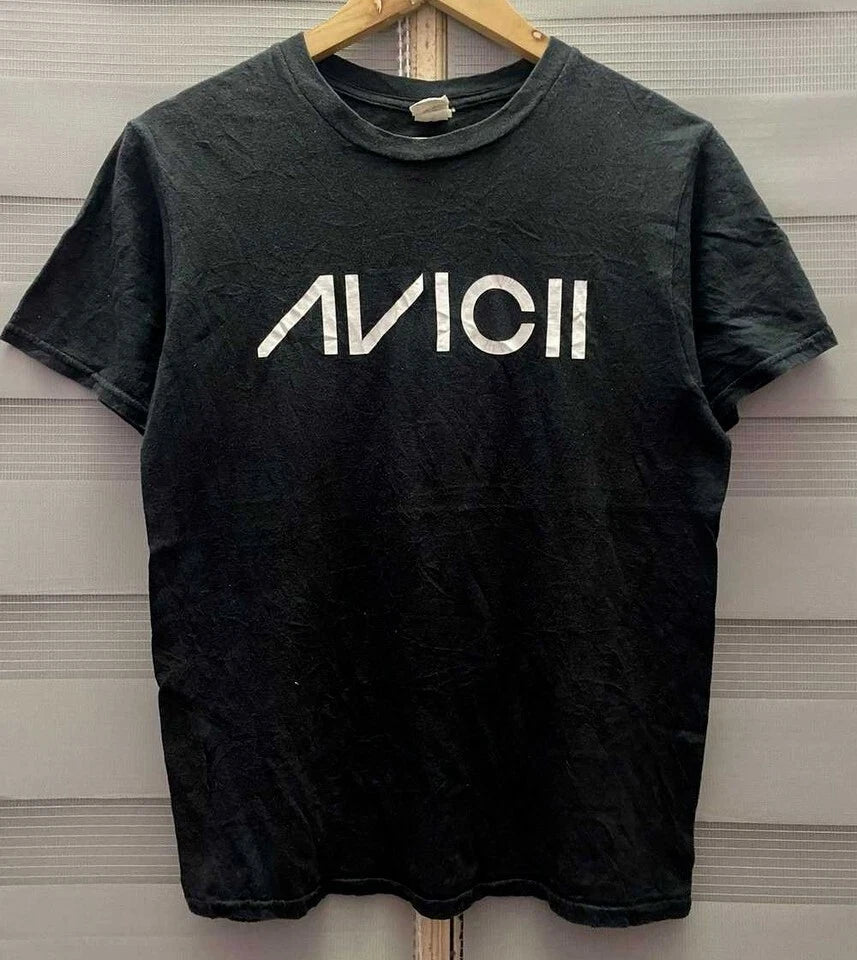 Vintage Avicii Logo T-Shirt Classic Black Cotton Collection Music Lover Tee