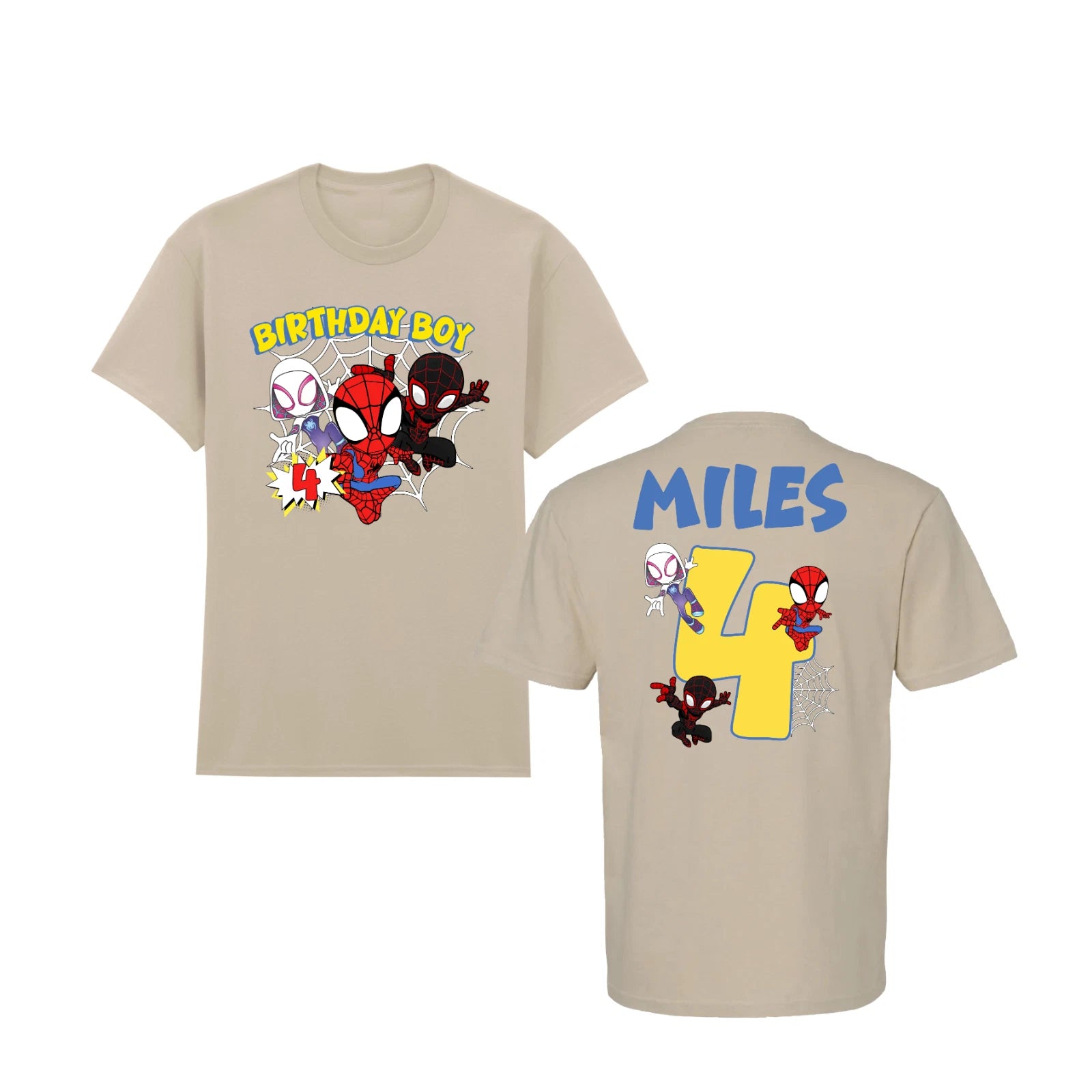 Custom Spidey Birthday Boy T-Shirt, Superhero Boy Shirt, Spiderman Party Tee