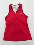 Adidas Boys Red Graphic Tank Top Youth V-Neck Size Regular Preowned