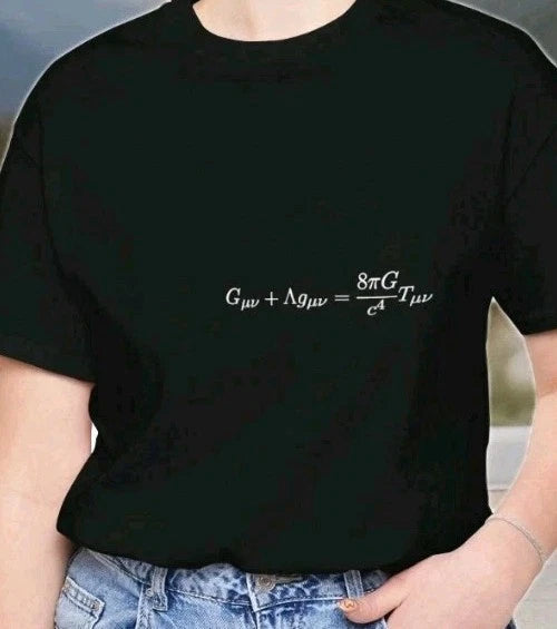 Minimalist Einstein T Shirt Relativity Formula Pocket Size Physics Nerd Geek Tee