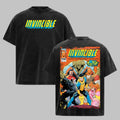 Invincible Shirt Acid Washed Tee Mark Grayson Comic Omni-Man Graphic Top Men Top