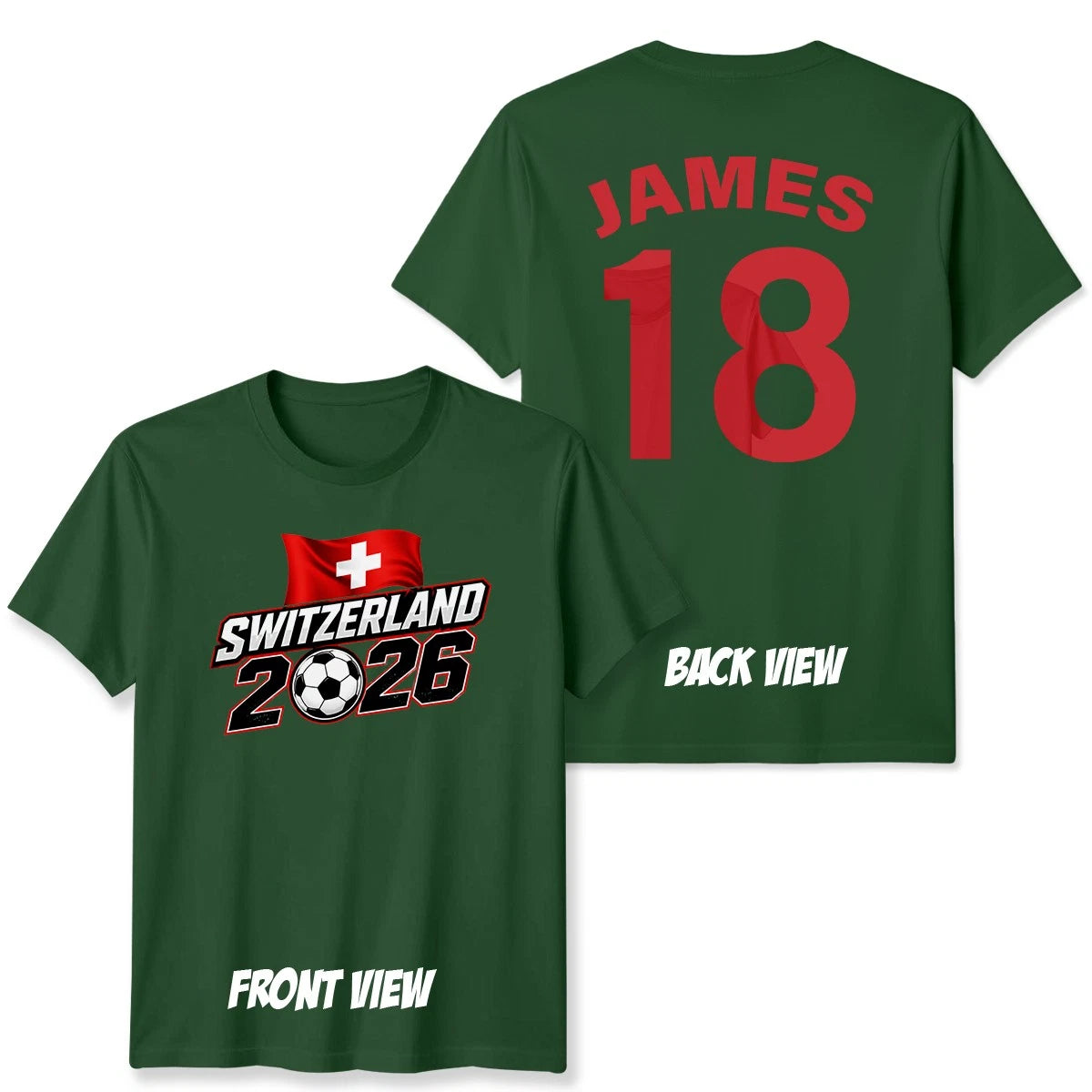 Switzerland Personalized Custom Name And Number Unisex T Shirt Football Top