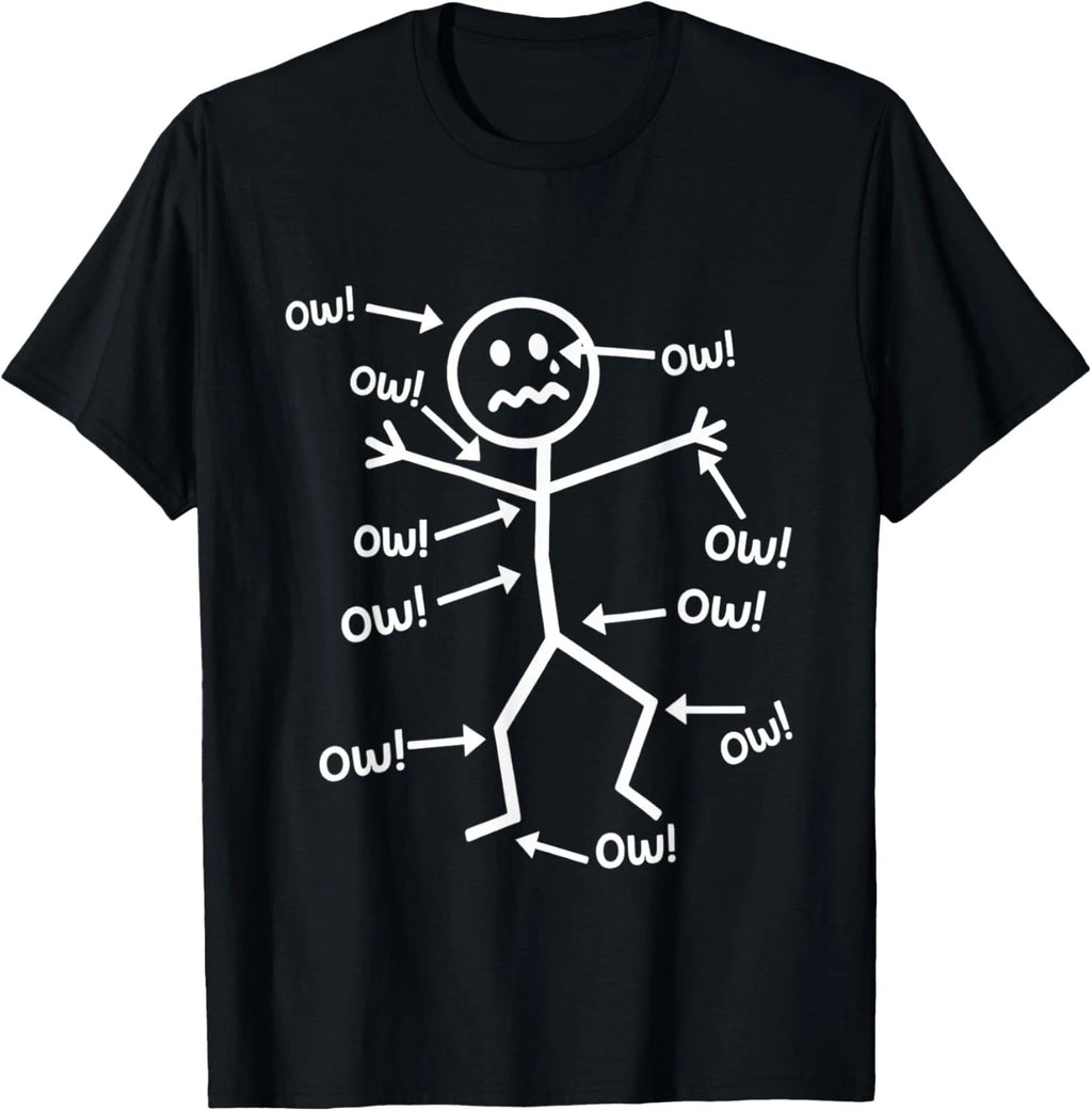 Funny Ow Ow Ow Ow Saying Body Pain Character Humor Sarcastic  unisex T-Shirt