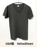 Velva Sheen USA V-Neck Pocket T-Shirt Black Fade Size S