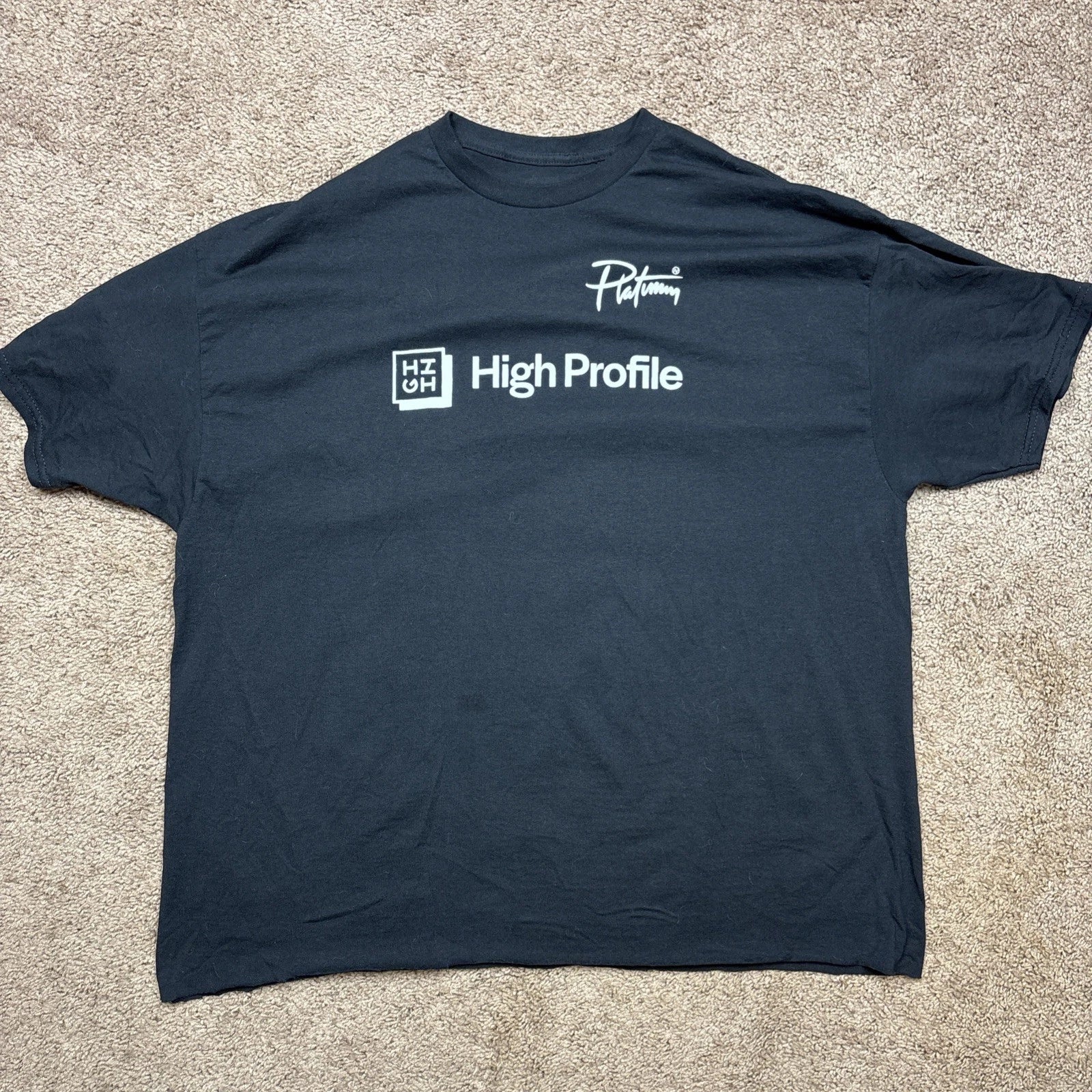 High Profile Graphic T Shirt Mens XL Black Streetwear Logo Tee Minimalist