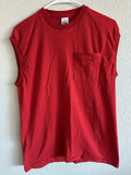 Vintage Fruit Of The Loom Men’s XL  Red SINGLE STITCH Muscle Tee T Shirt Tank