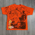 Sacbe Shirt Mens XL Orange Aztec Warrior Graphic Mexico Tee Cotton Allover