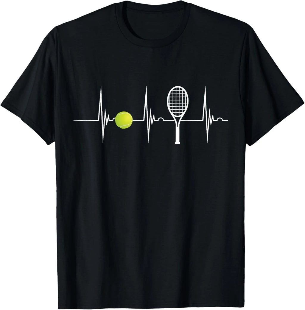 Tennis Lover Tennis Heartbeat EKG Pulse Racket Sport Gift Unisex T-Shirt