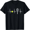 Tennis Lover Tennis Heartbeat EKG Pulse Racket Sport Gift Unisex T-Shirt