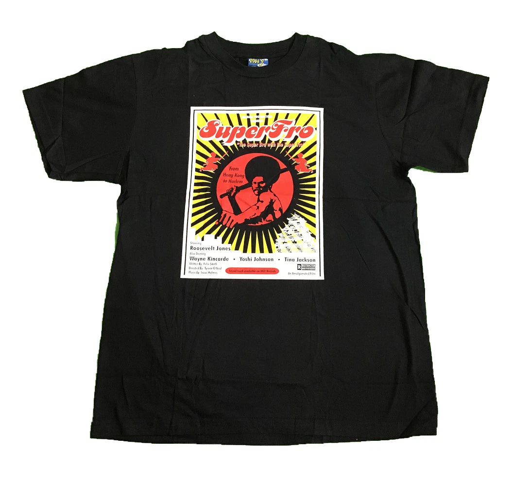 "Superfro" Martial Arts T-Shirt Cotton Dad Joke Gift Black Large