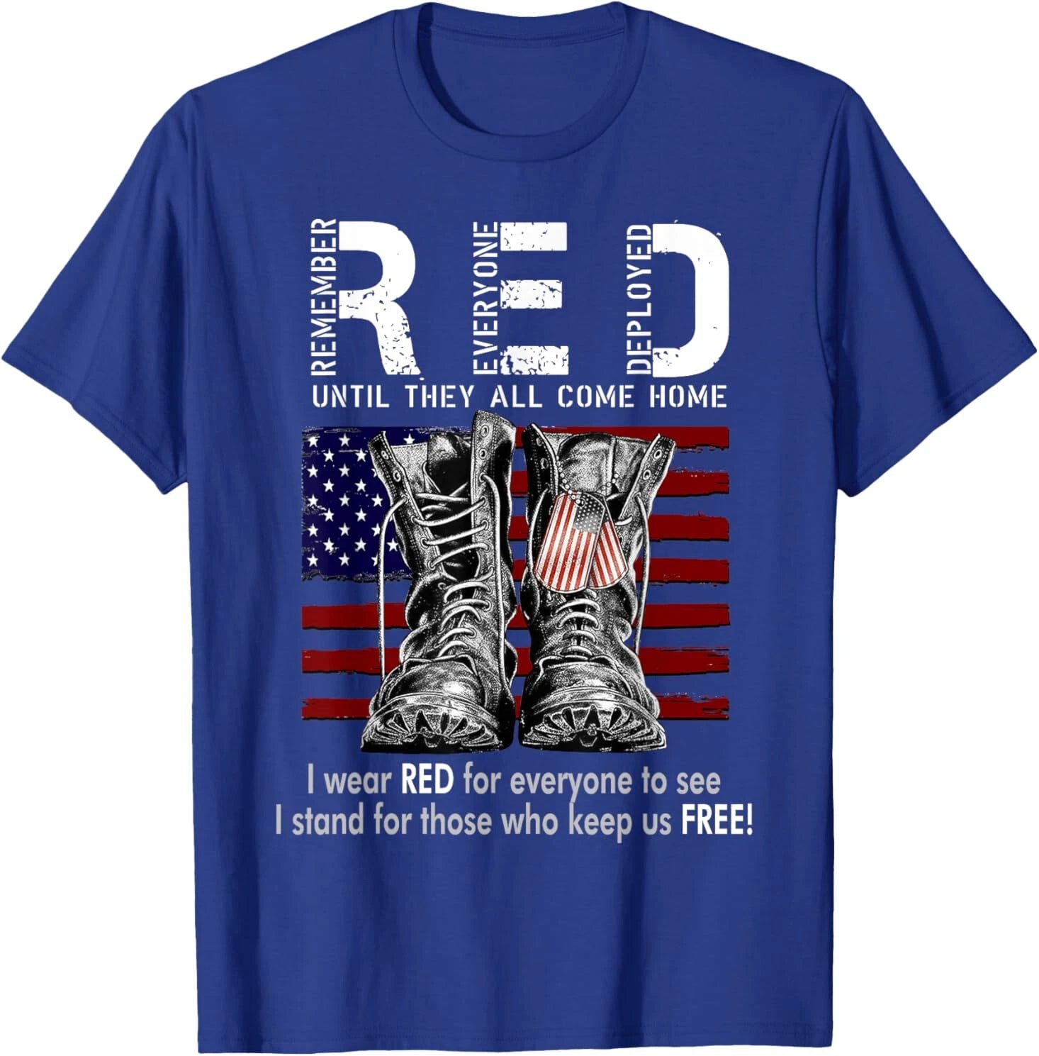 R.E.D Friday Military Remember Everyone Deployed Unisex-Adults US Flag T-Shirt