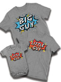 Big Guy Little Guy Mens  Cotton T-Shirt Christmas Dad Son Baby Family