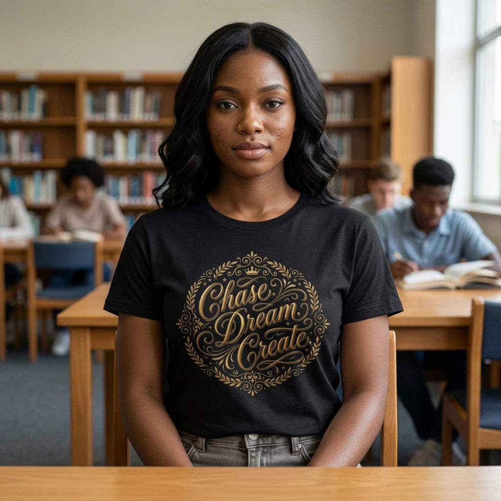 Chase Dreams Create T-Shirt | Inspirational Typography Quote