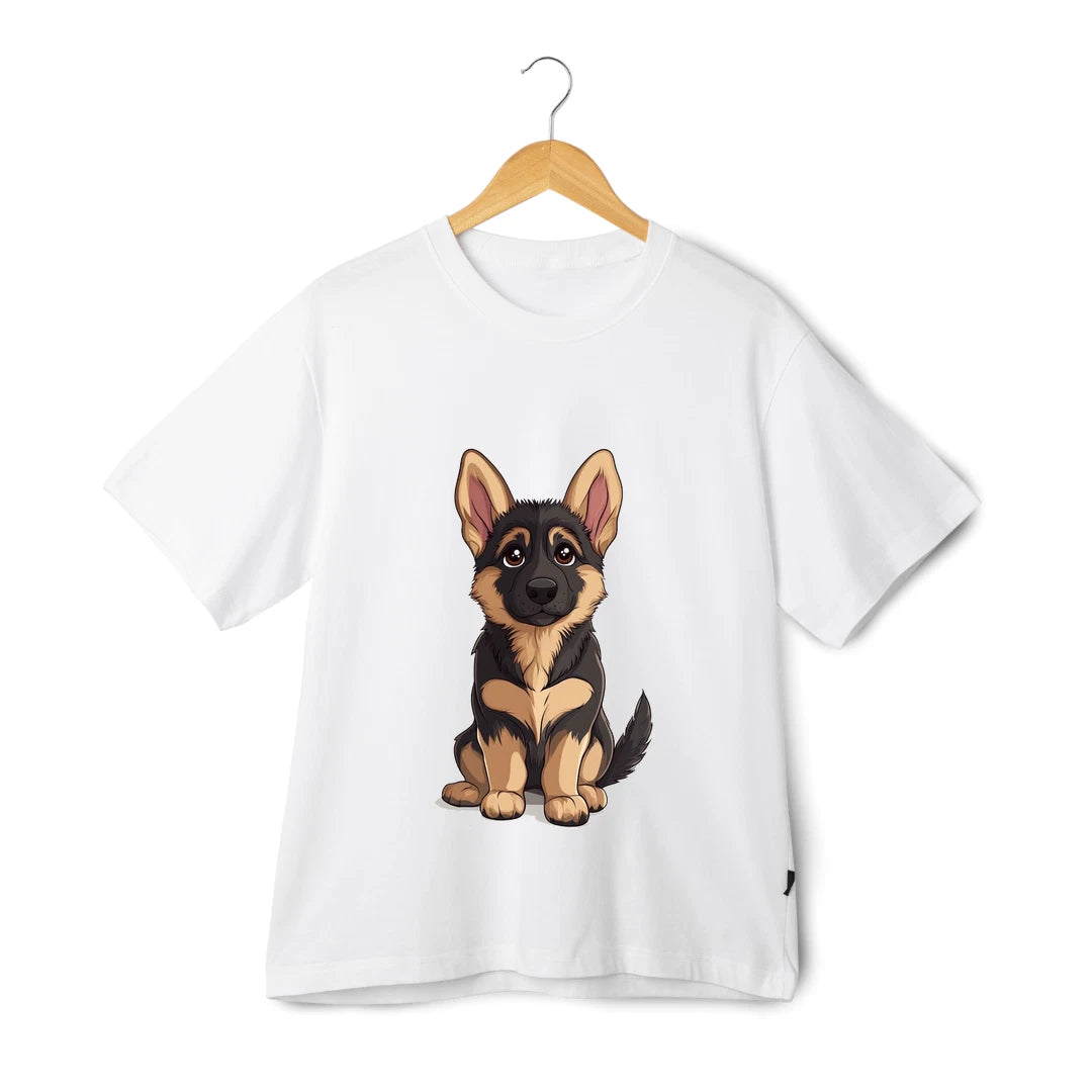 German Shepherd T-Shirt - Unisex Cute Dog Cartoon Graphic Pet Lover Tee
