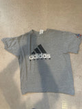 Vintage Adidas Classic Soccer TShirt 100% Cotton Size: Large Grey EX NMINT