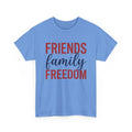 Friends Family Freedom T-Shirt Patriotic Typography Tee America 250 Independence