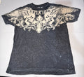 Affliction T Shirt Tee Mens XL Cotton Skills Cross Faded Wings Graphic Print