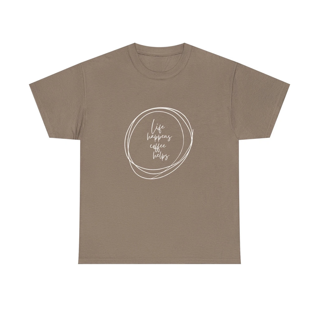 Coffee Lover's Unisex Tee, Life Happens Funny Shirt, Gift for Coffee Addicts,