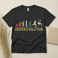 Soccer Evolution T Shirt Funny Football Gift Retro Sports Tee Gildan Cotton Top