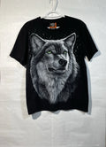 Vintage Rock Eagle Men's Medium Classic Wear Wolf Graphic Black Shirt VGUC