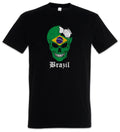 Brazil Football Skull I T-Shirt brazilian Soccer Flag Banner World Championship