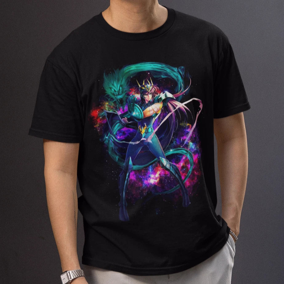Shiryu Saint Seiya Anime T-Shirt Knights of the Zodiac Galaxy Graphic Tee Black