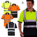 GM Workwear Hi-Vis Short Sleeve Polo Shirt Reflective Safety Top EN ISO 20471