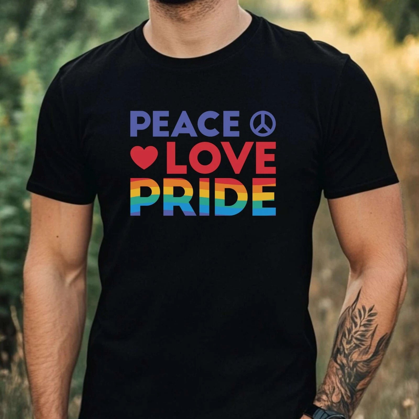 Mens Pride Month Motif Cotton T-Shirt Size XS to 5XL
