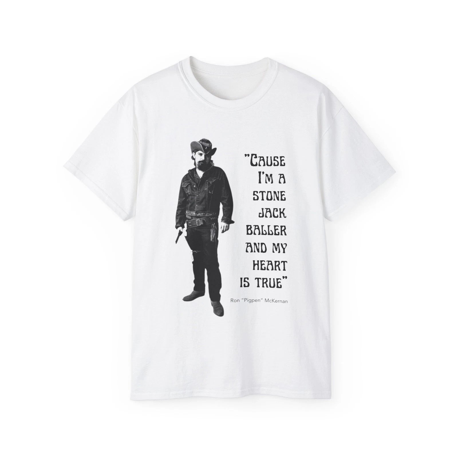 Grateful Dead Pigpen Tribute Tee, Vintage Pigpen Easy Wind Lyrics Cotton Tshirt,