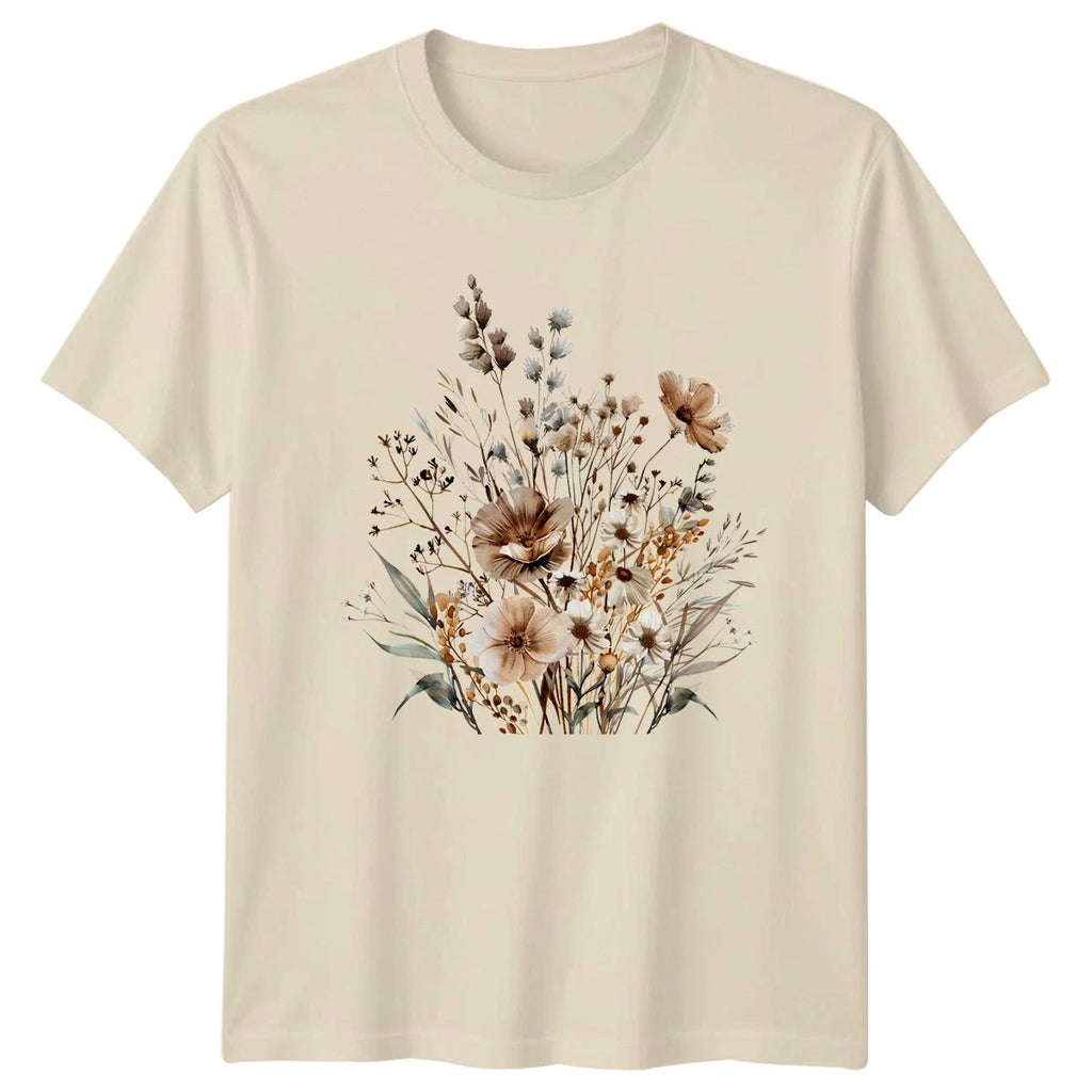 Boho Rustic Floral Womens T-Shirt Spring Flowers Gift For Her