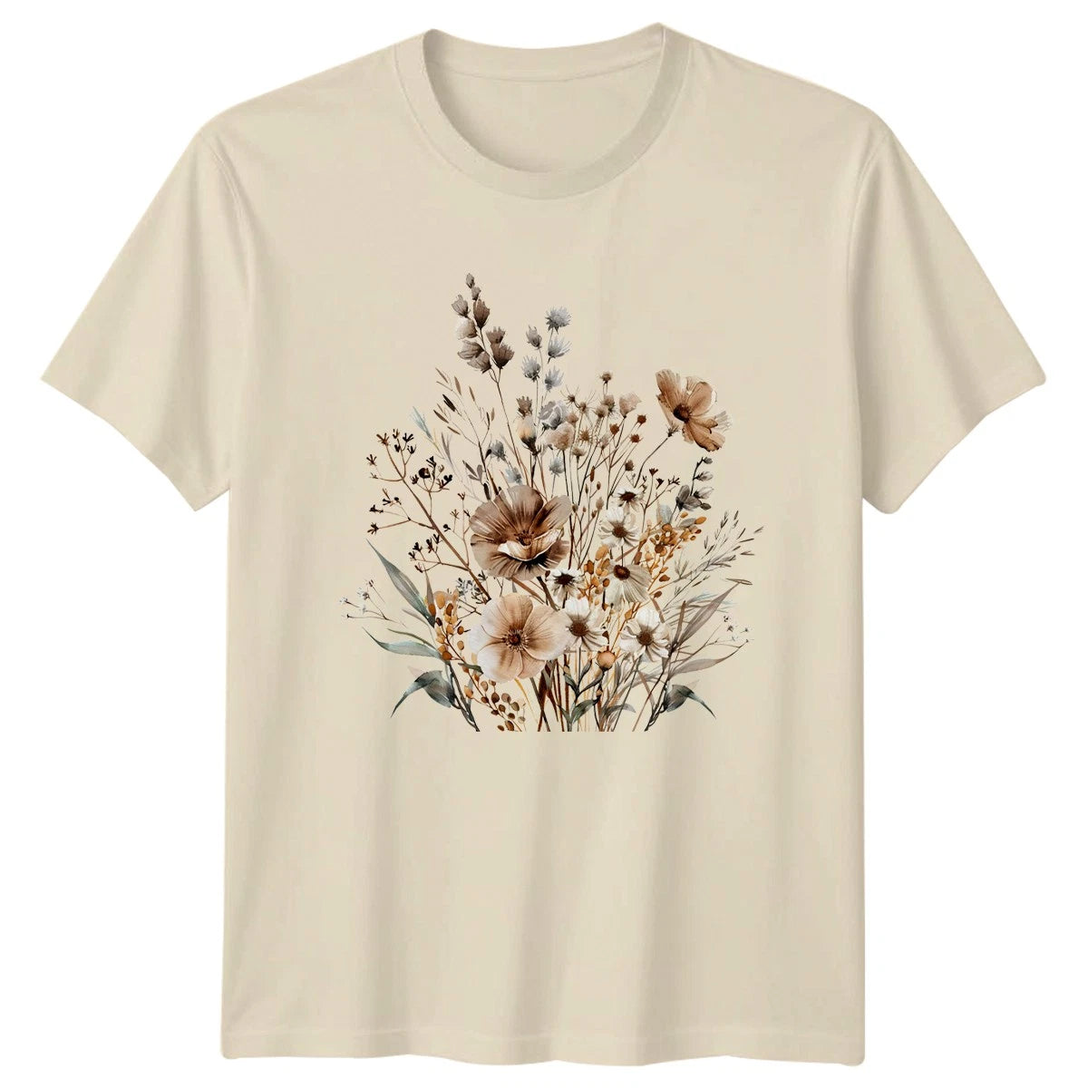 Boho Rustic Floral Womens T-Shirt Spring Flowers Gift For Her