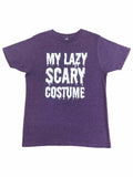 Mens Purple My Lazy Scary Costume Spooky Letters Halloween Tee T-Shirt