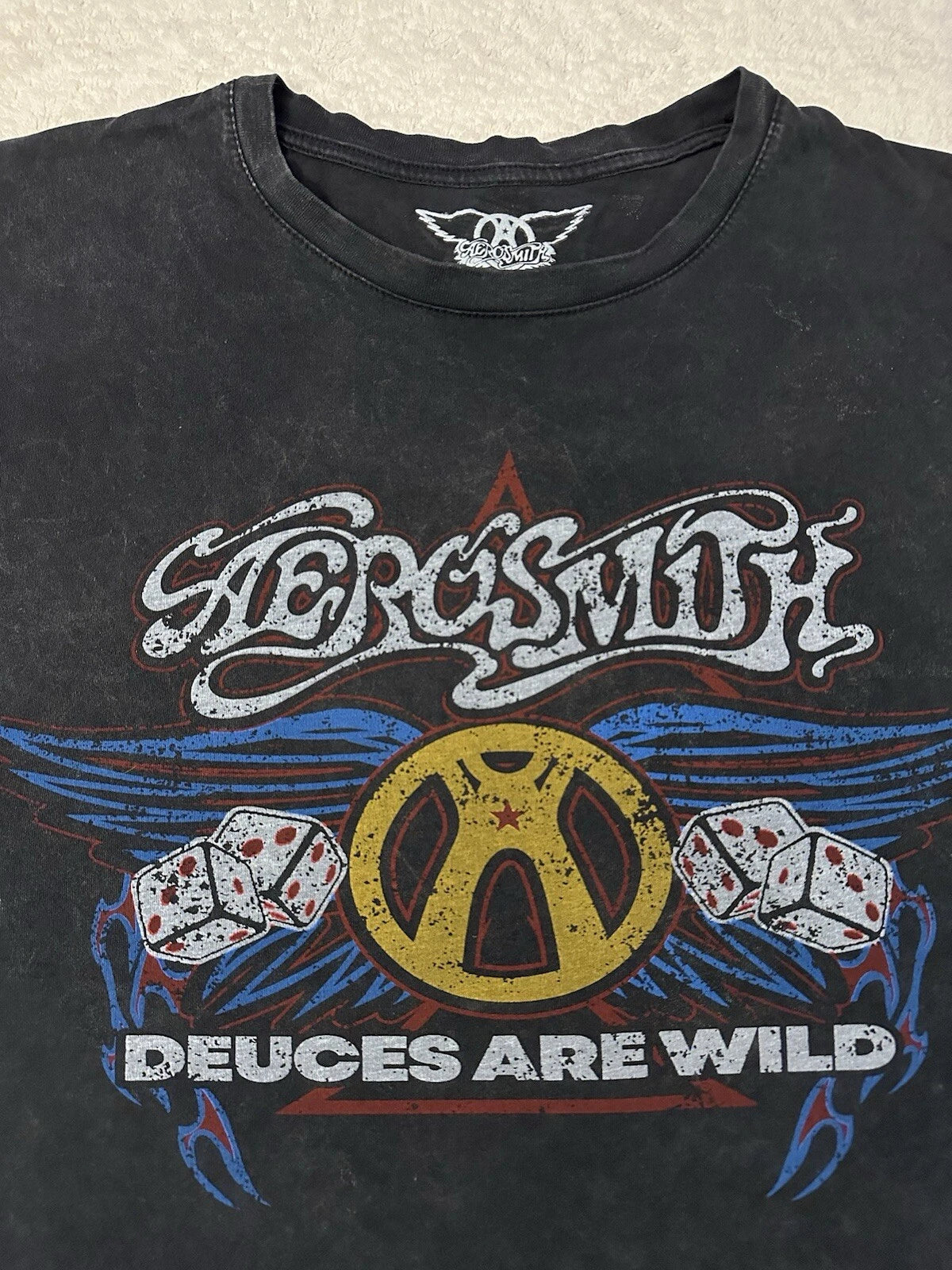2000s Y2K Aerosmith Deuces Are Wild Promo Vintage Style Music Band T-Shirt, S M
