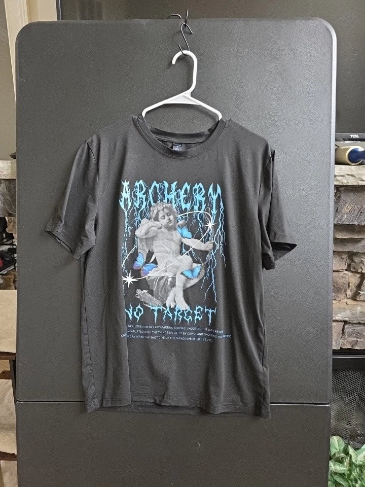 Romwe Our Street Life Graphic Tee Cupid No Target Streetwear Medium Grunge Punk