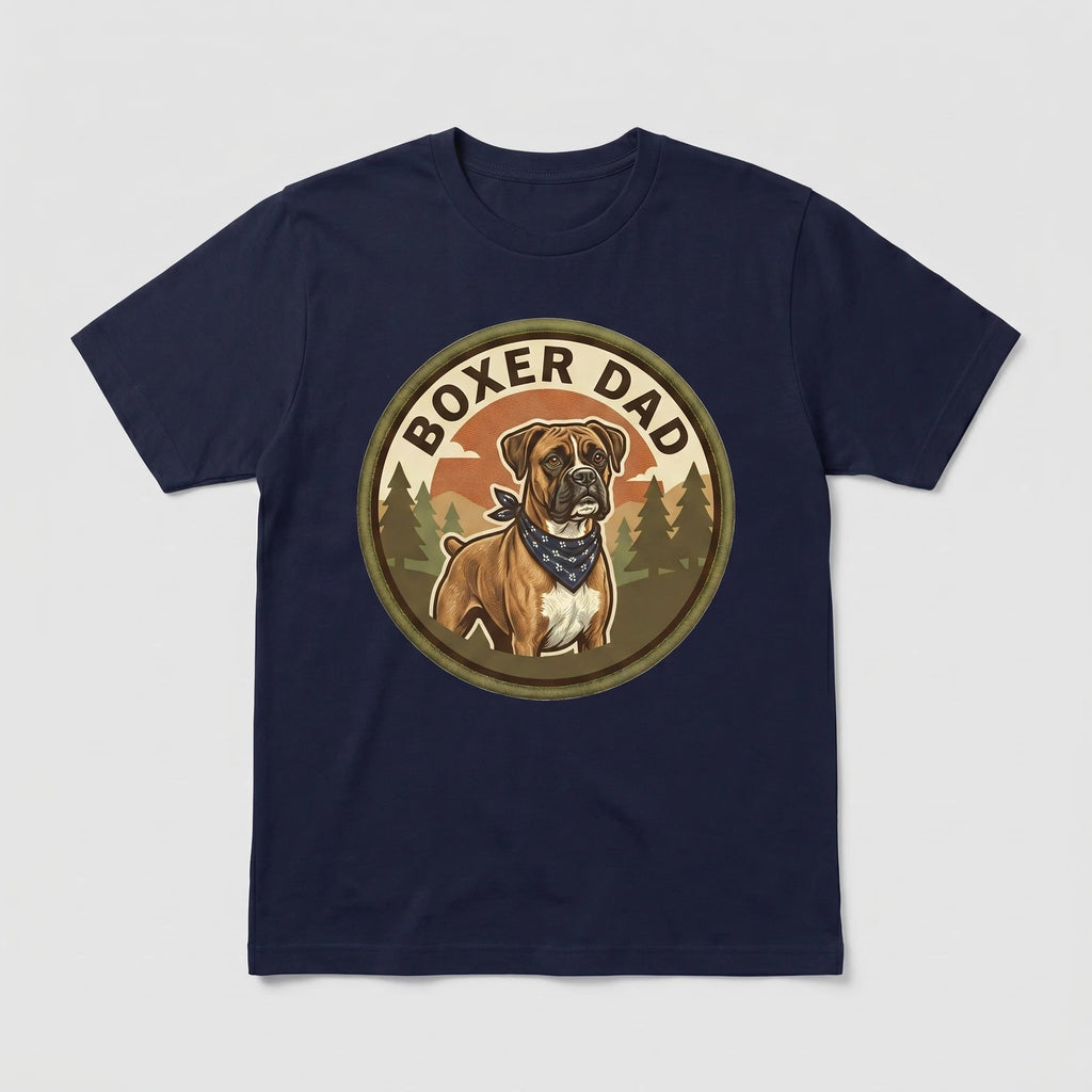 Boxer Dad T-Shirt Boxer Dog Dad Gift Men Graphic Tee Fathers Day Cute Owner