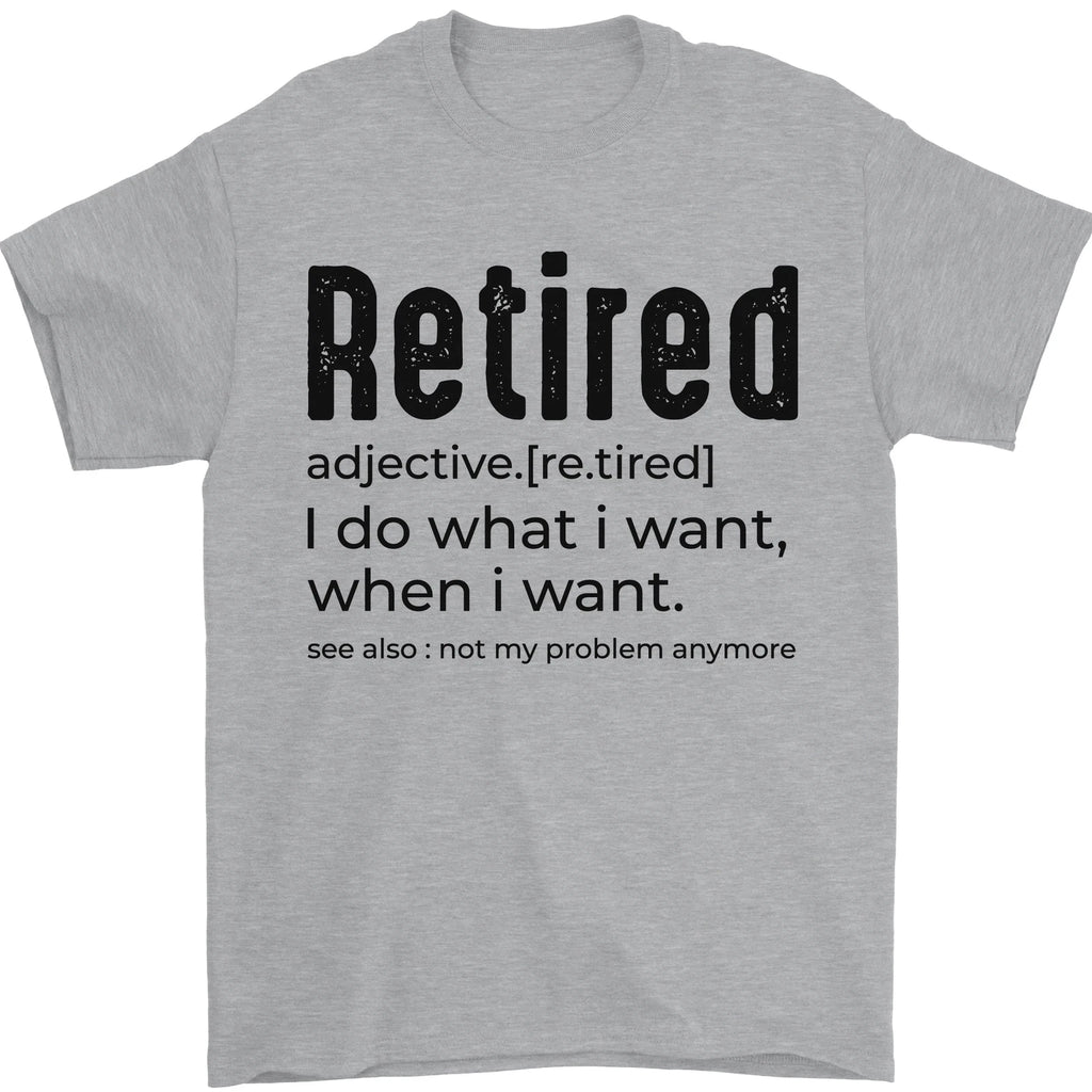 Retired Definition Funny Retirement Mens T-Shirt 100% Cotton