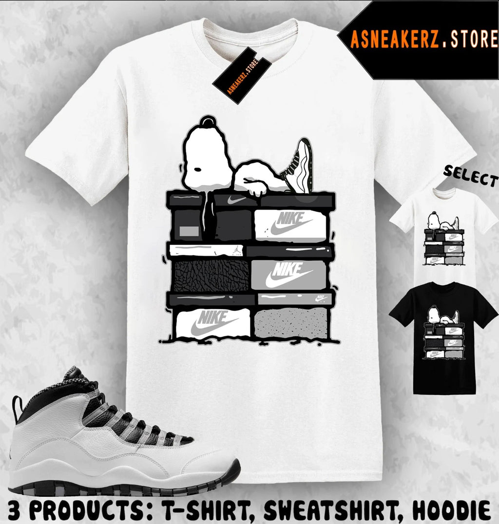 Shirt Match AJ 10 OG Steel 2025 Sneaker Matching Tee Sneakerhead S Dog T-Shirt