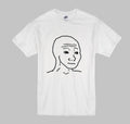 Basic Wojak Large White Tshirt Meme Design