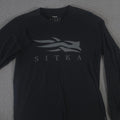 Sitka Shirt Mens Medium Black Logo Graphic Long Sleeve Cotton Poly Blend Tee