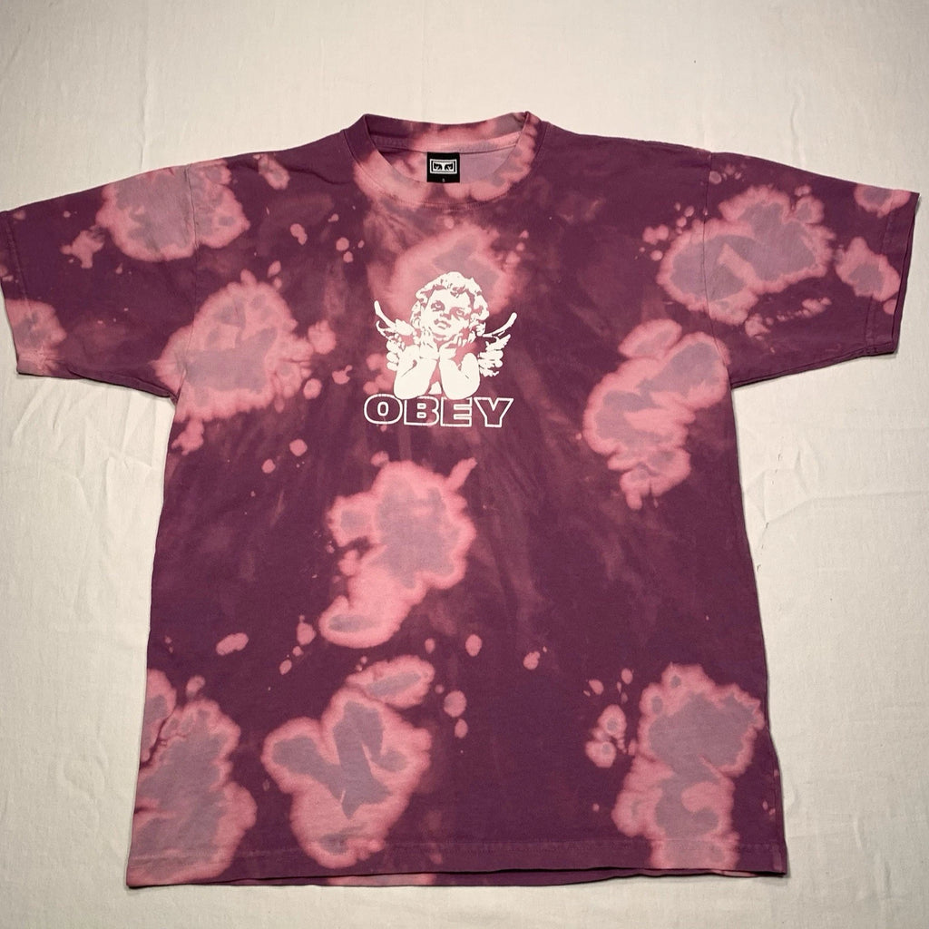 Vintage Obey Angel Tie Dyed Shirt Mens Small Cherub Street Wear Tee Y2K 2000s