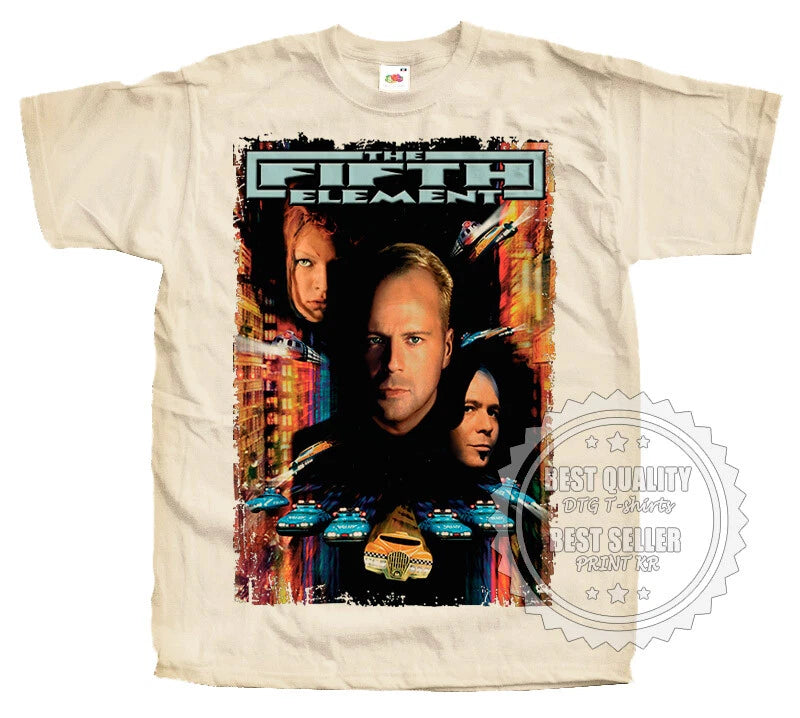 The Fifth Element T SHIRT Tee V2 Movie Poster Natural Vintage Shirt sizes S-5XL