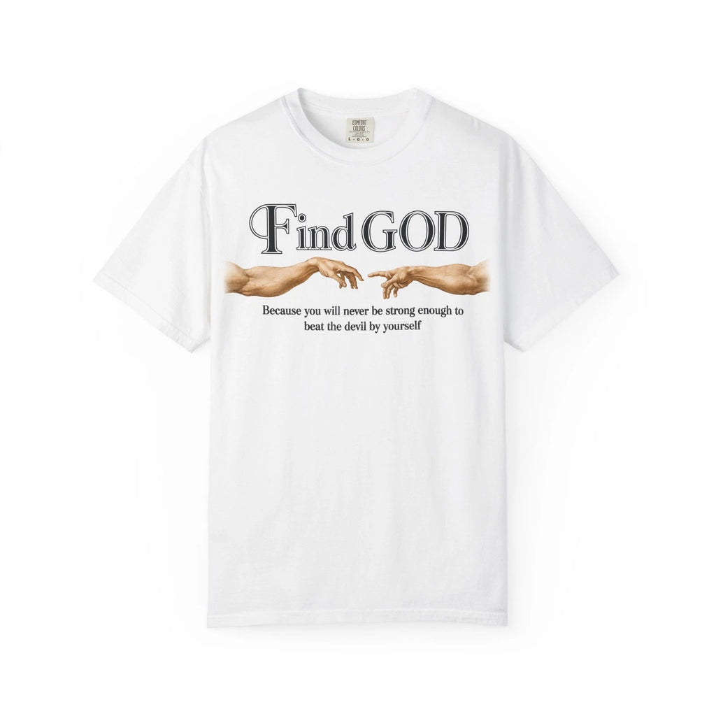 Find GOD shirt | Creation Hands Typography Religious Tee