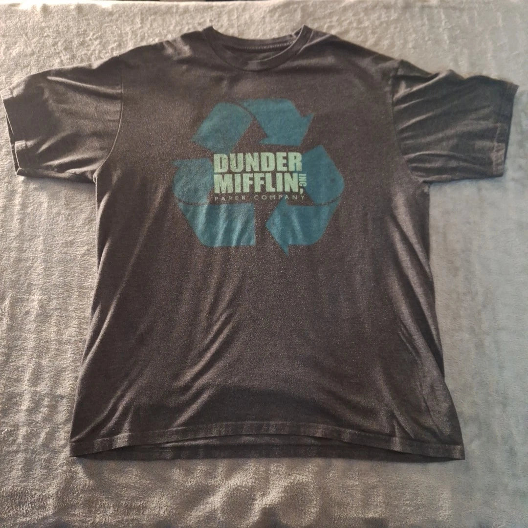 The Office T-Shirt Size XL Gray Graphic Crew Neck Dunder Mifflin Paper Co