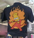 Men's The Simpsons Devilish Bart Simpson Size L Black T-Shirt 100% Cotton NWT
