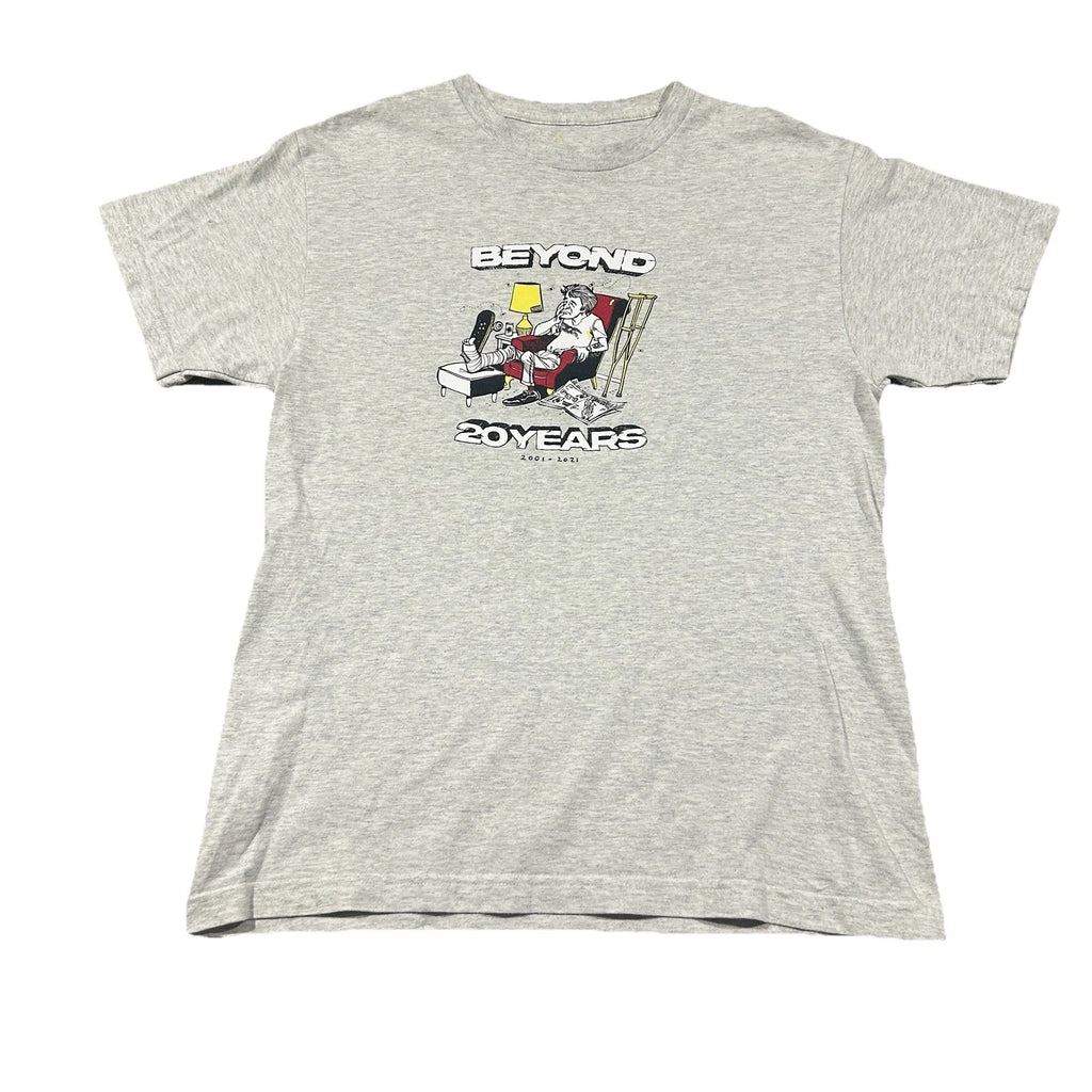 Beyond Skateboarding T Shirt Mens S Small Streetwear Grey Logo Graphic Tee Y2K
